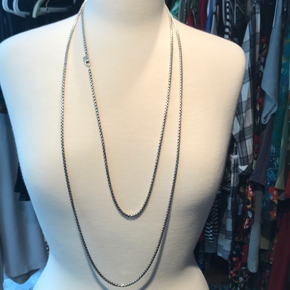 David Yurman 72” box chain necklace